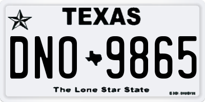 TX license plate DNO9865