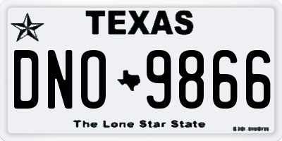 TX license plate DNO9866