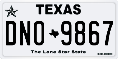 TX license plate DNO9867