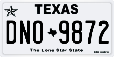 TX license plate DNO9872