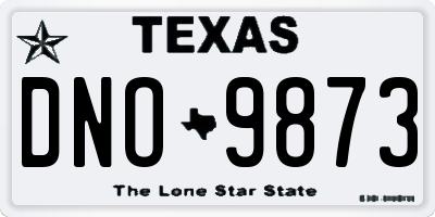 TX license plate DNO9873