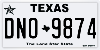 TX license plate DNO9874