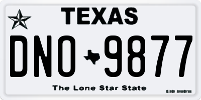 TX license plate DNO9877