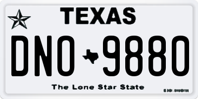 TX license plate DNO9880