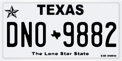 TX license plate DNO9882