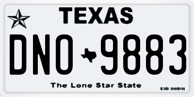 TX license plate DNO9883