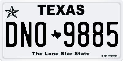 TX license plate DNO9885
