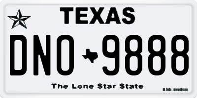 TX license plate DNO9888