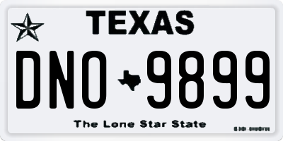 TX license plate DNO9899