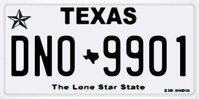 TX license plate DNO9901