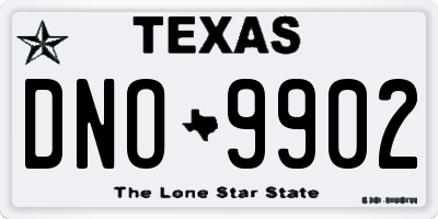 TX license plate DNO9902