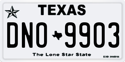 TX license plate DNO9903