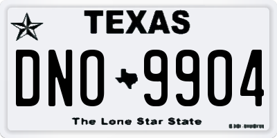 TX license plate DNO9904