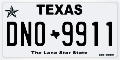 TX license plate DNO9911