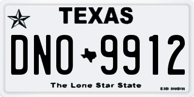 TX license plate DNO9912