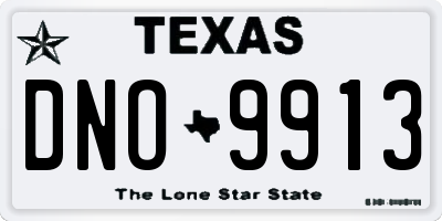 TX license plate DNO9913