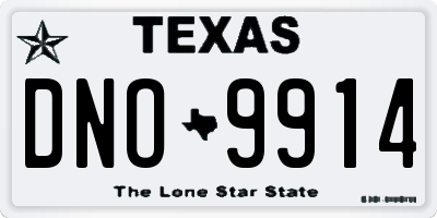 TX license plate DNO9914
