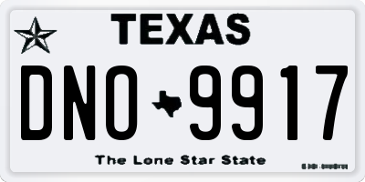 TX license plate DNO9917