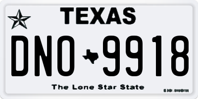 TX license plate DNO9918