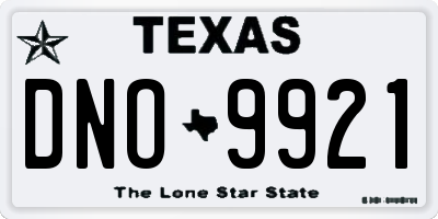 TX license plate DNO9921