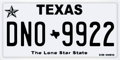 TX license plate DNO9922