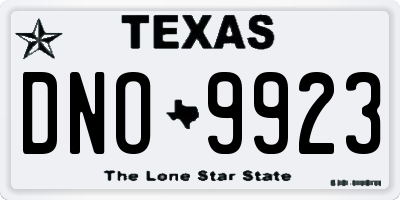 TX license plate DNO9923