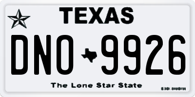 TX license plate DNO9926