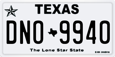 TX license plate DNO9940