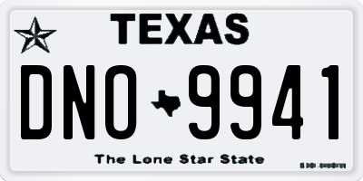 TX license plate DNO9941