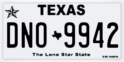 TX license plate DNO9942