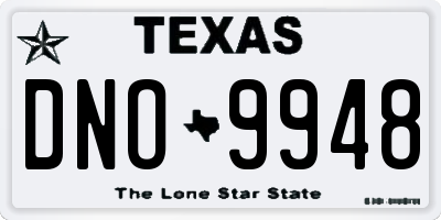 TX license plate DNO9948