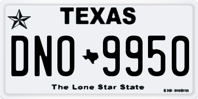 TX license plate DNO9950