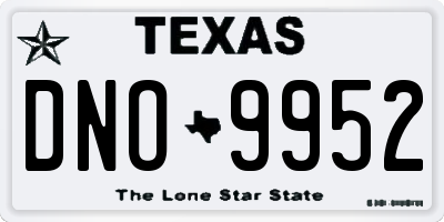 TX license plate DNO9952
