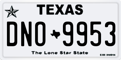TX license plate DNO9953