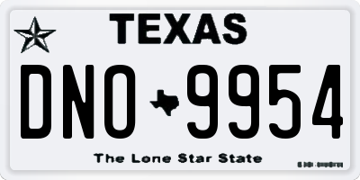 TX license plate DNO9954