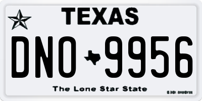 TX license plate DNO9956
