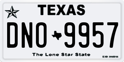 TX license plate DNO9957