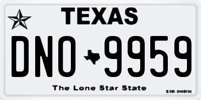 TX license plate DNO9959