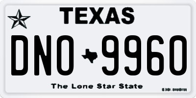 TX license plate DNO9960