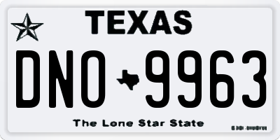 TX license plate DNO9963