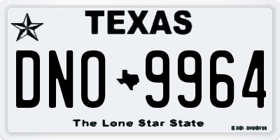 TX license plate DNO9964