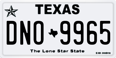 TX license plate DNO9965