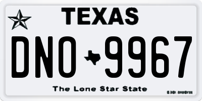 TX license plate DNO9967