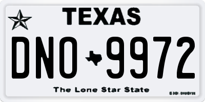 TX license plate DNO9972