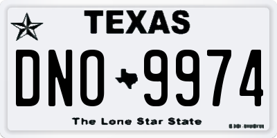 TX license plate DNO9974