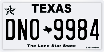TX license plate DNO9984