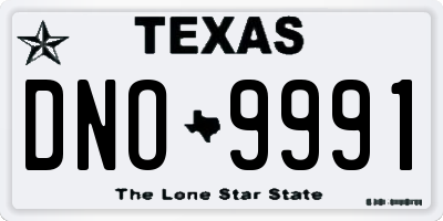 TX license plate DNO9991