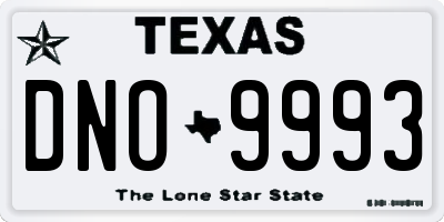 TX license plate DNO9993