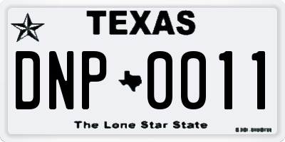TX license plate DNP0011