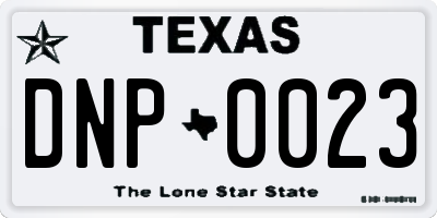 TX license plate DNP0023